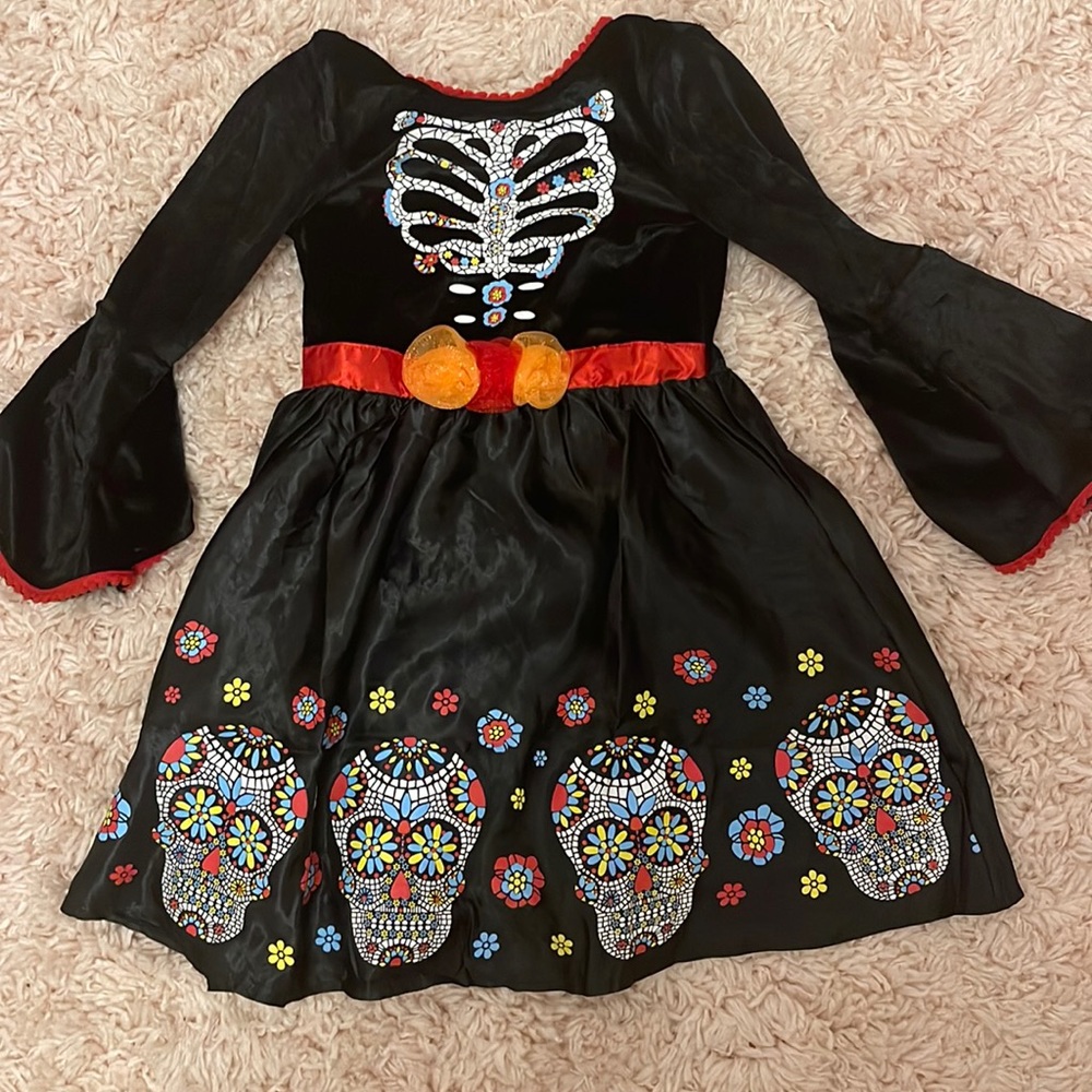 Girls Sugar skull dress with mask! Size 5/6